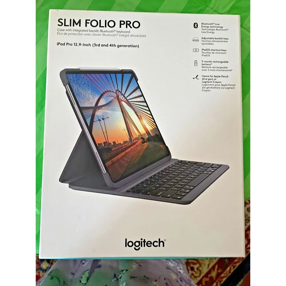Logitech iPad Pro 12.9 in. Slim Combo Detachable Wireless Keyboard Case - NIB